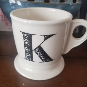 Anthropologie Monogram Coffee Mug letter K